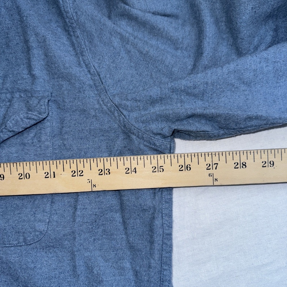 J. Crew Heavyweight workshirt Shirt Blue XXL Chamois Cloth Mens Button Up AF849 - Picture 7 of 9